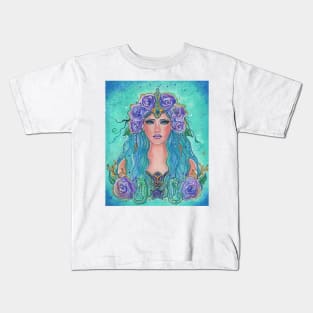 Mermaid sea goddess art by Renee Lavoie Kids T-Shirt